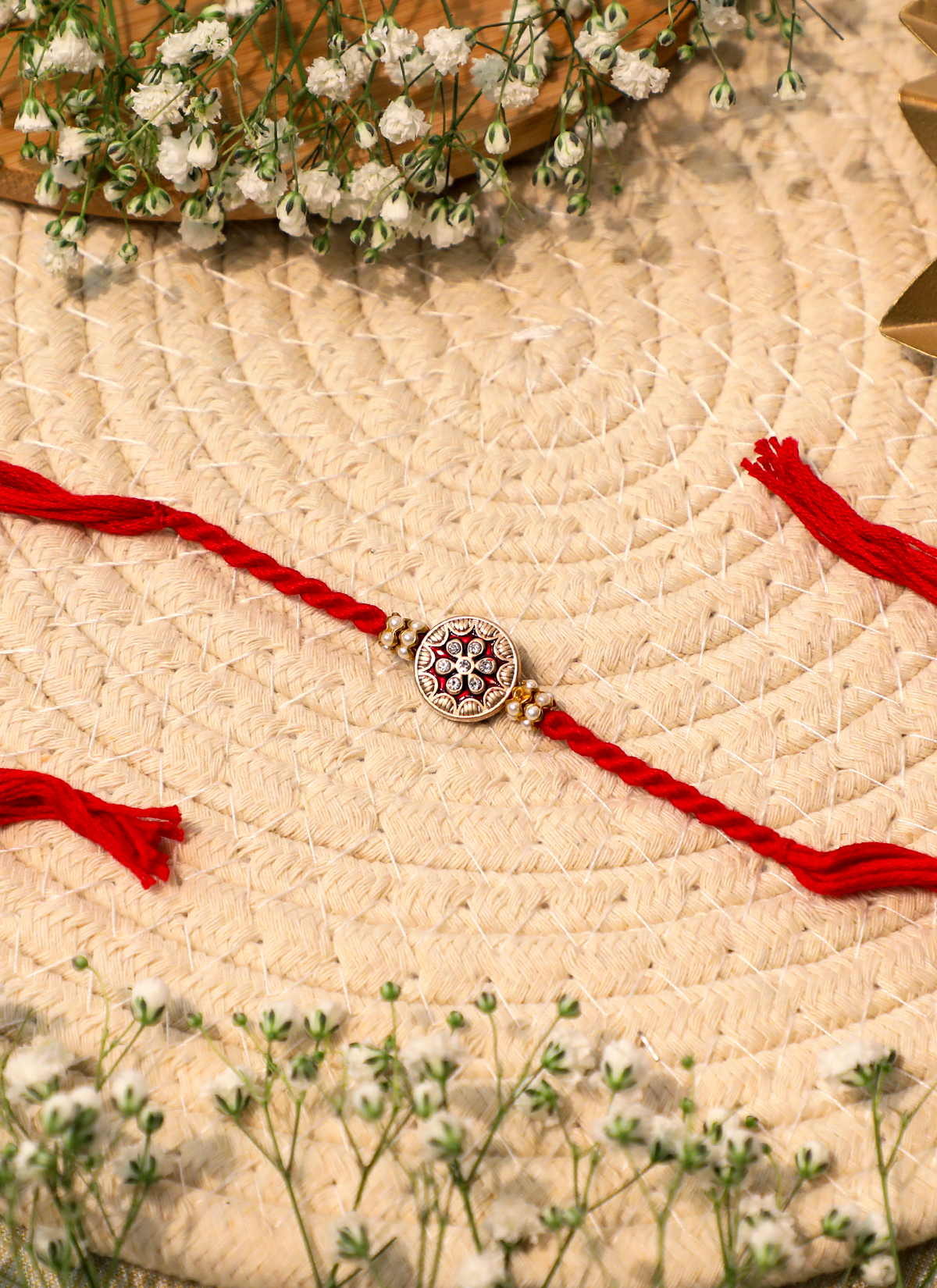 Madhoor Flower Rakhi Red 1 Piece