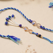 Madhoor Bhaiya Bhabhi Lumba Rakhi Infinity Blue 2-Piece Set