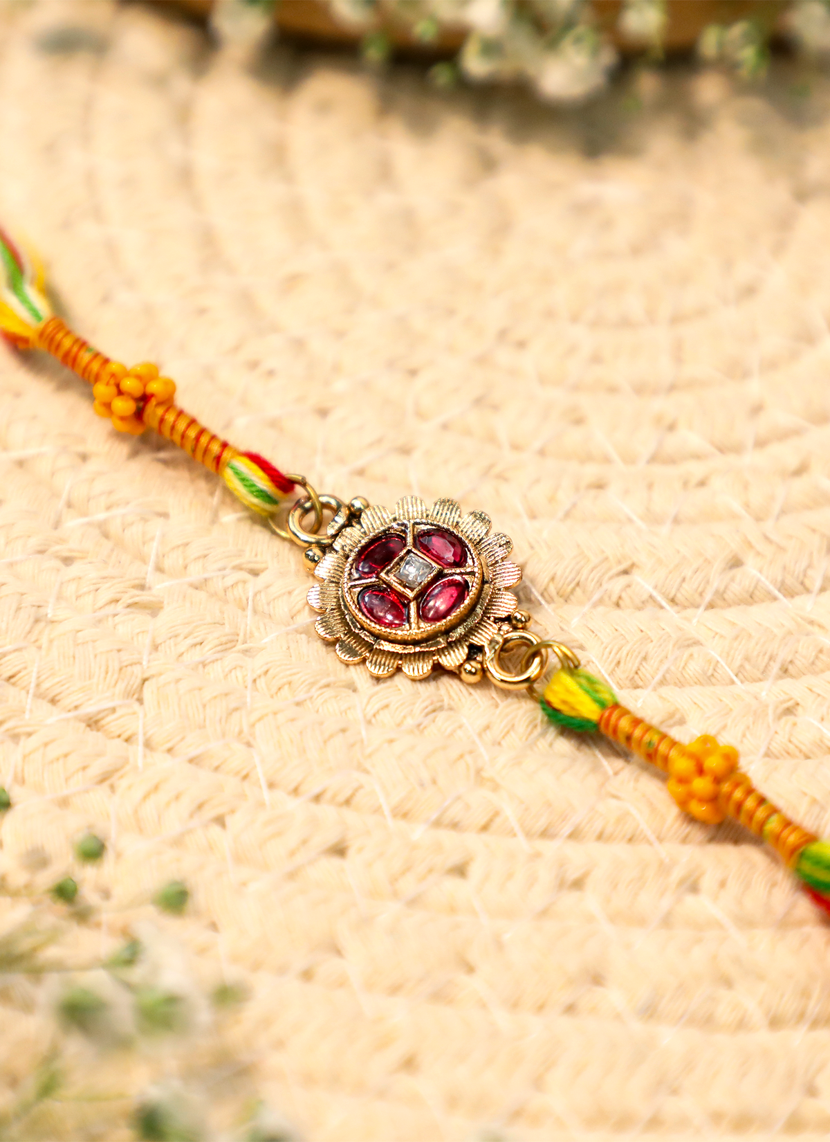 Madhoor Kundan Rakhi Multicolour 1 Piece