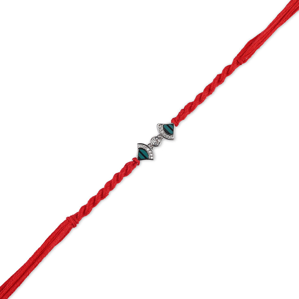 Madhoor Stones Geometric Rakhi Red 1 Piece