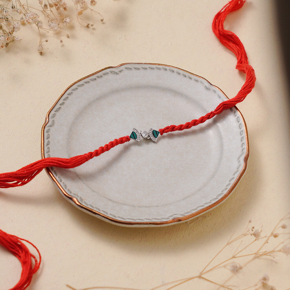 Madhoor Stones Geometric Rakhi Red 1 Piece