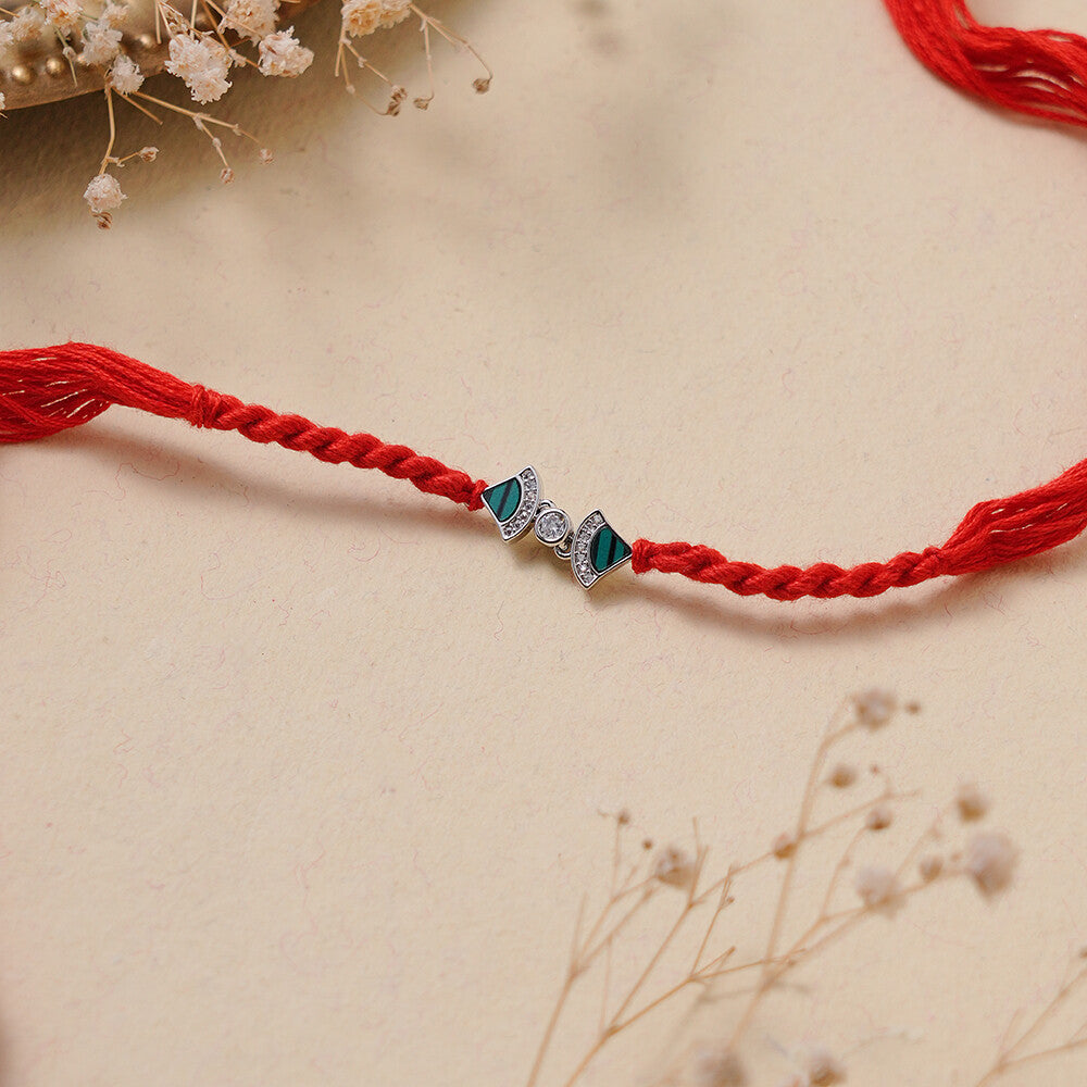 Madhoor Stones Geometric Rakhi Red 1 Piece