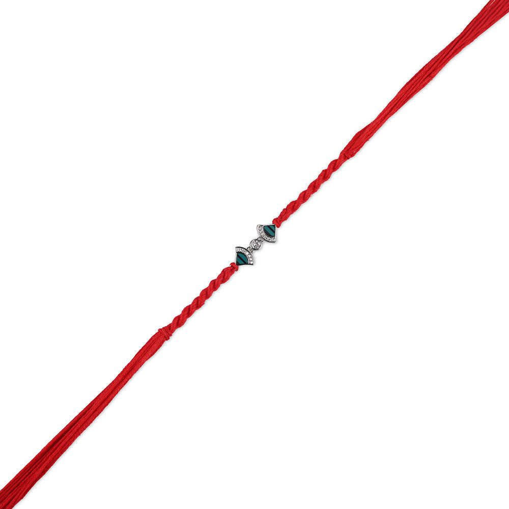 Madhoor Stones Geometric Rakhi Red 1 Piece