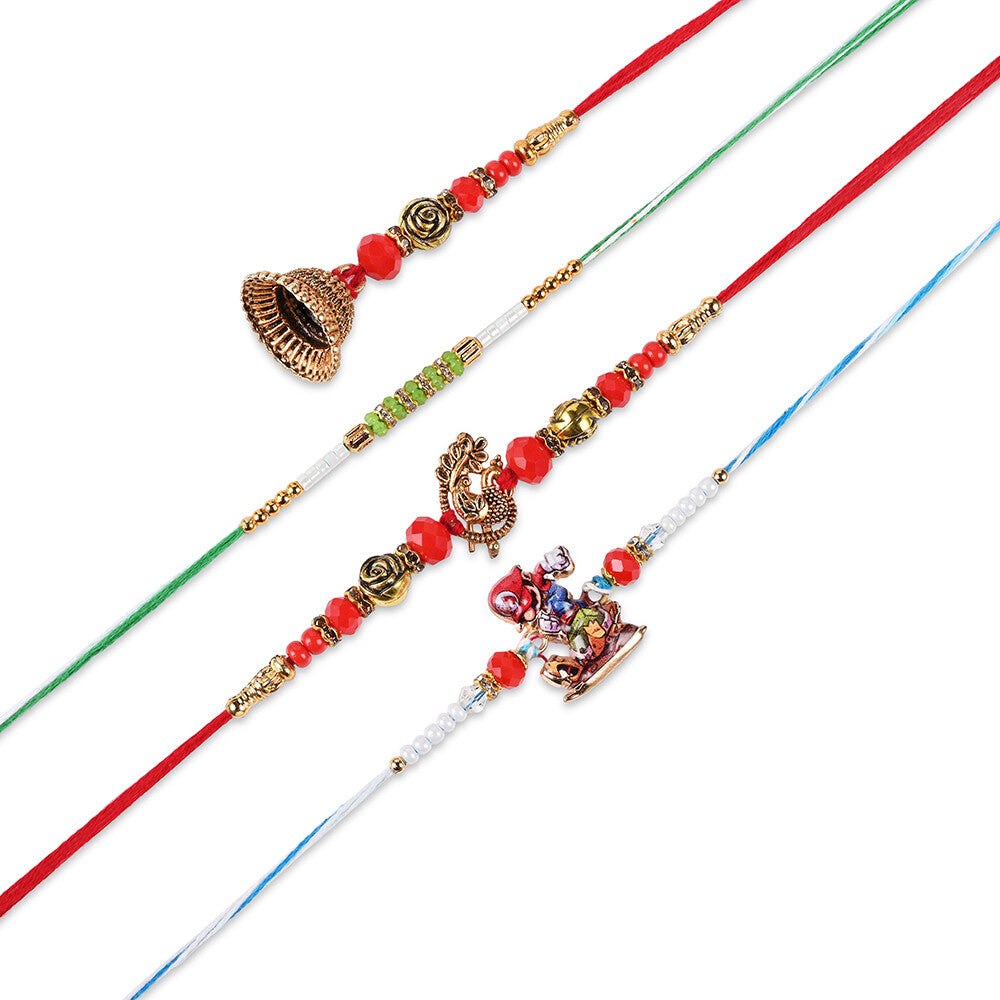 Madhoor Bhaiya Bhabhi Kids Rakhi Combo Multicolour 4-Piece Set
