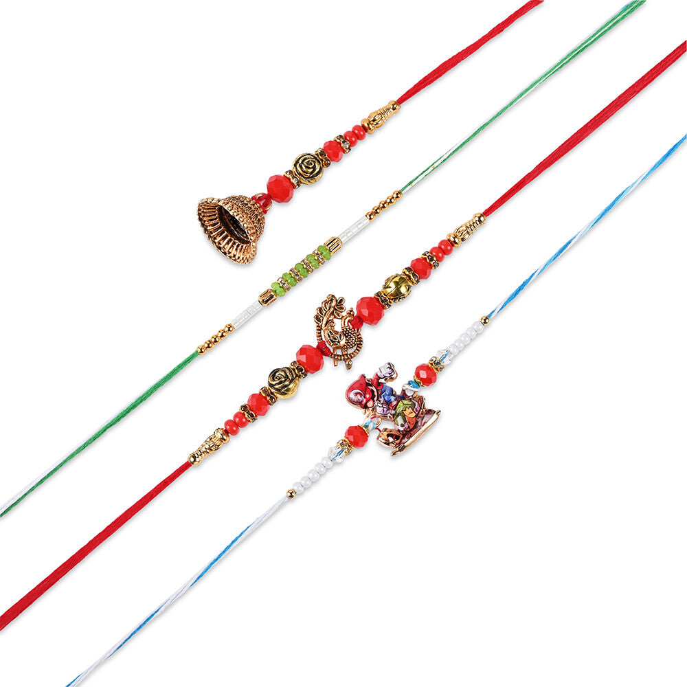 Madhoor Bhaiya Bhabhi Kids Rakhi Combo Multicolour 4-Piece Set