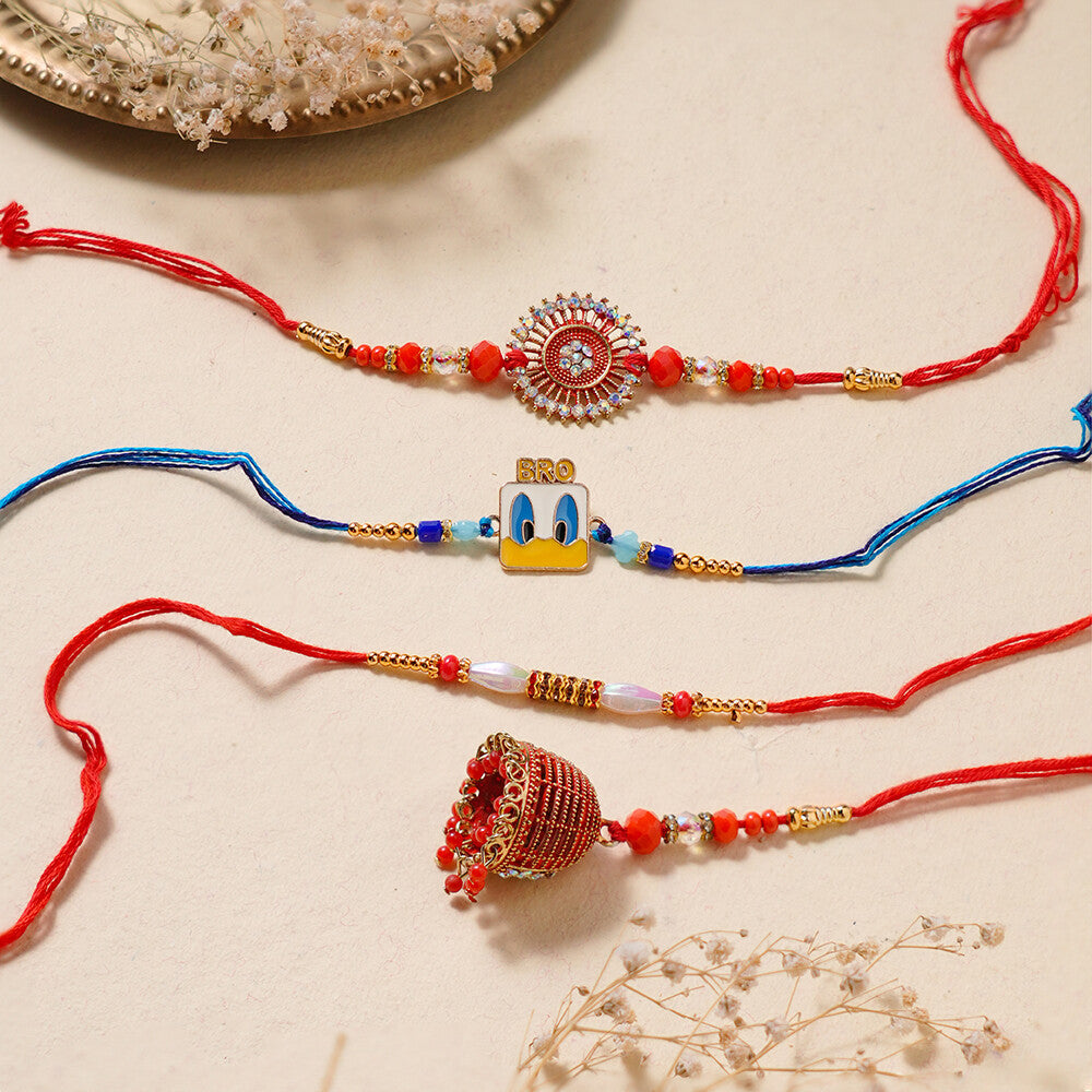 Madhoor Bhaiya Bhabhi Lumba Kids Rakhi Combo Multicolour 4-Piece Set