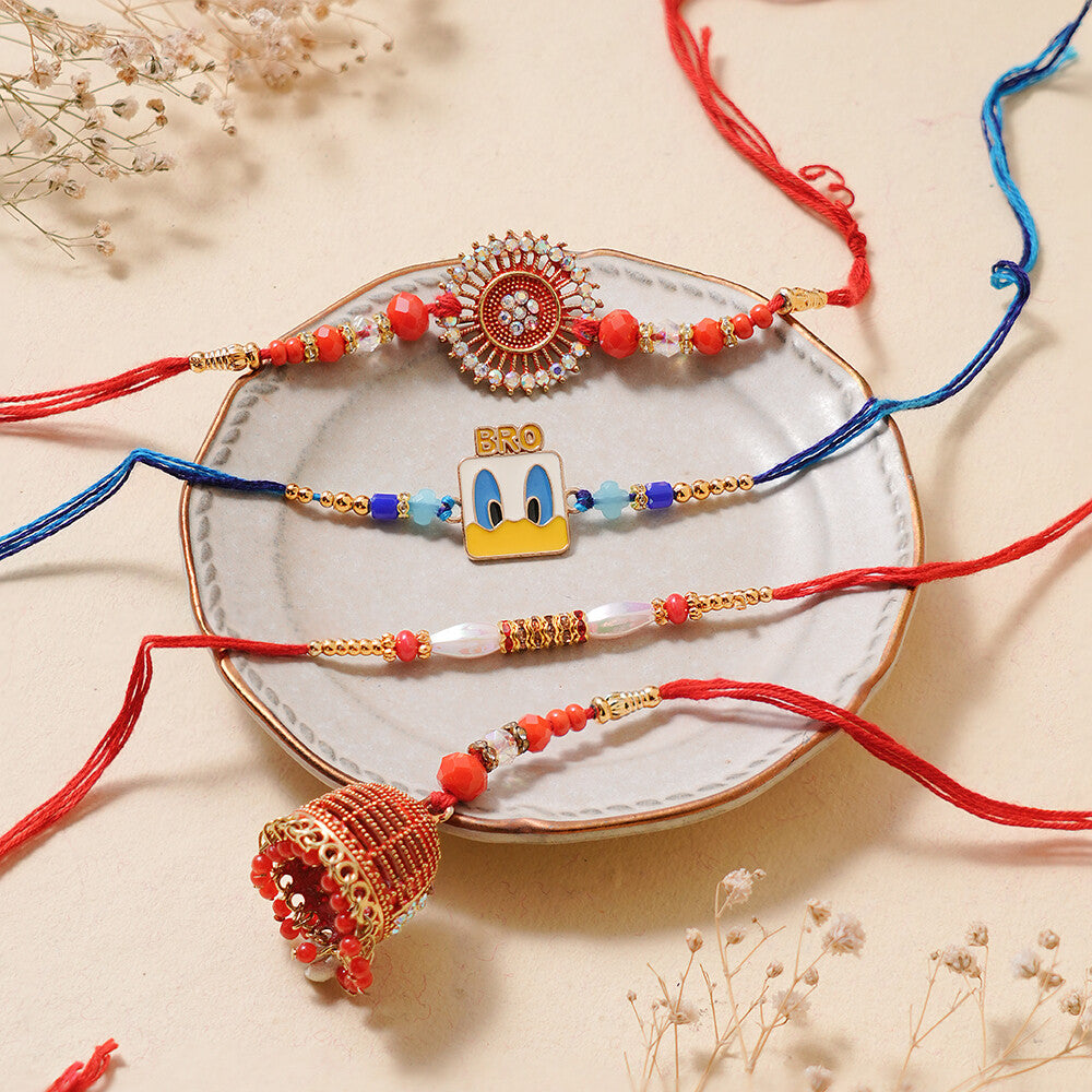Madhoor Bhaiya Bhabhi Lumba Kids Rakhi Combo Multicolour 4-Piece Set