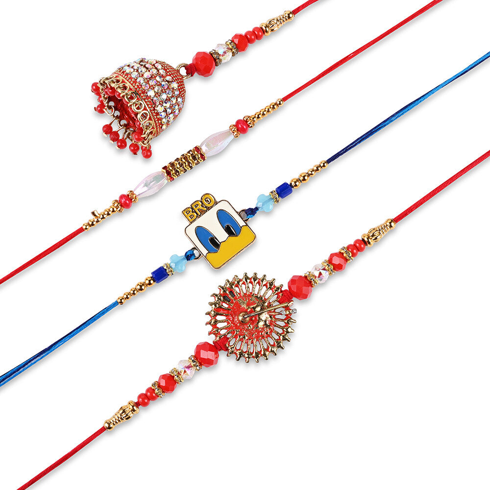 Madhoor Bhaiya Bhabhi Lumba Kids Rakhi Combo Multicolour 4-Piece Set