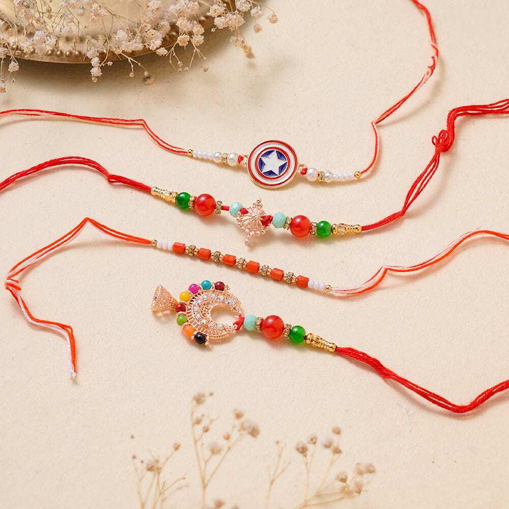 Madhoor Family Rakhi Combo Multicolour 4-Piece Set