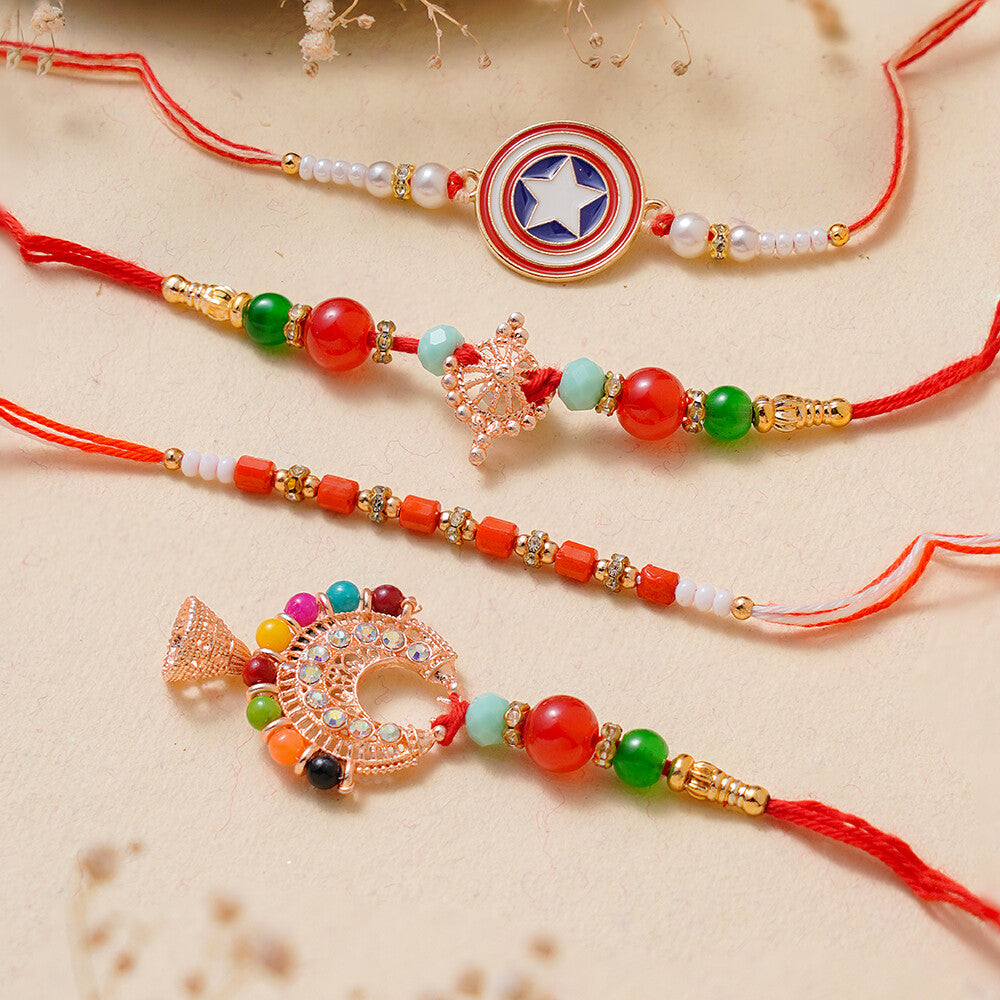 Madhoor Family Rakhi Combo Multicolour 4-Piece Set