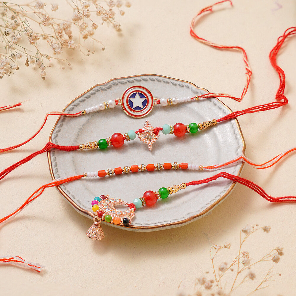 Madhoor Family Rakhi Combo Multicolour 4-Piece Set