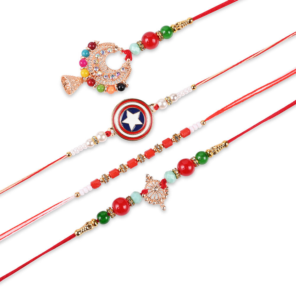 Madhoor Family Rakhi Combo Multicolour 4-Piece Set