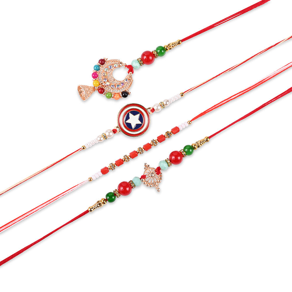 Madhoor Family Rakhi Combo Multicolour 4-Piece Set