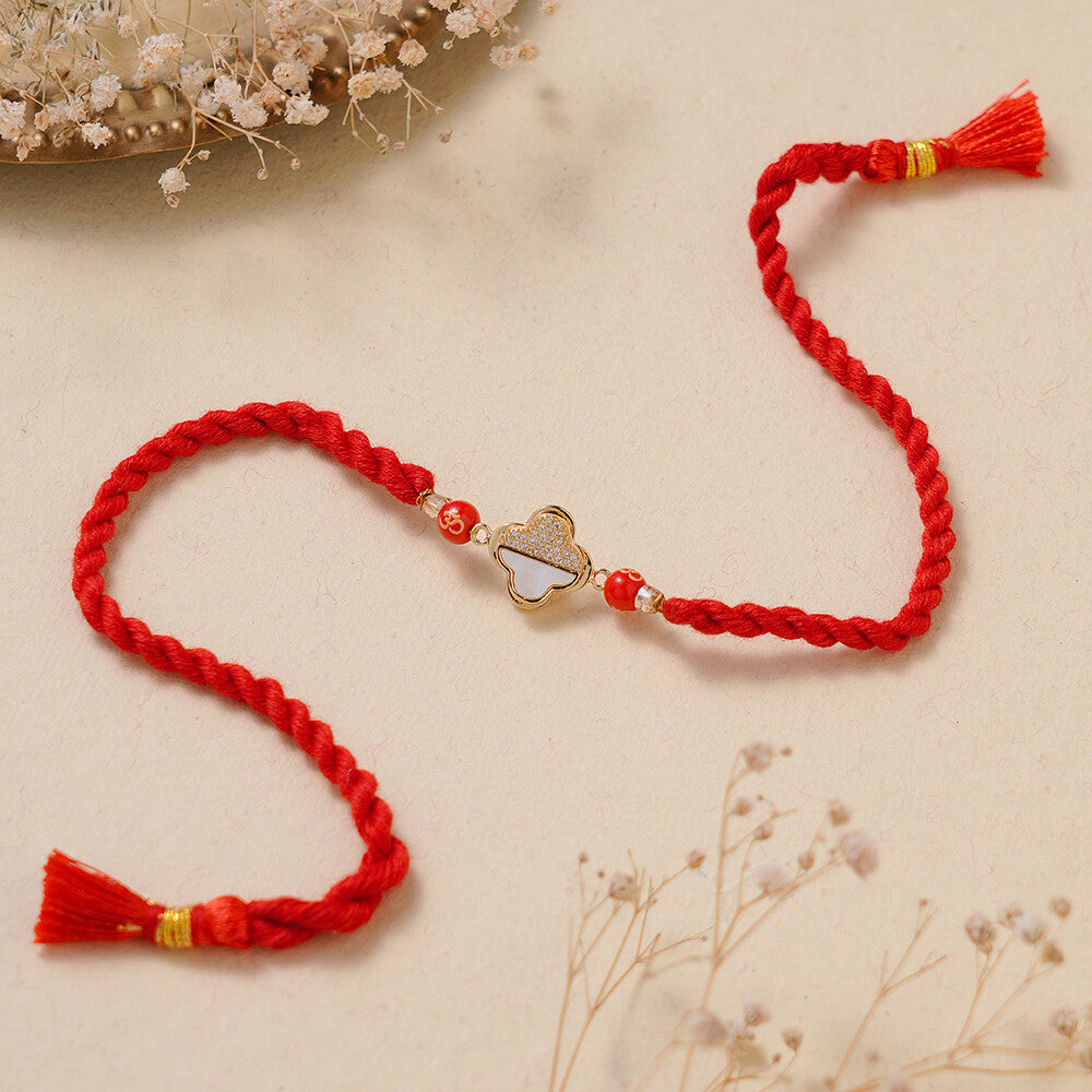 Madhoor Clover Om Rakhi Red 1 Piece
