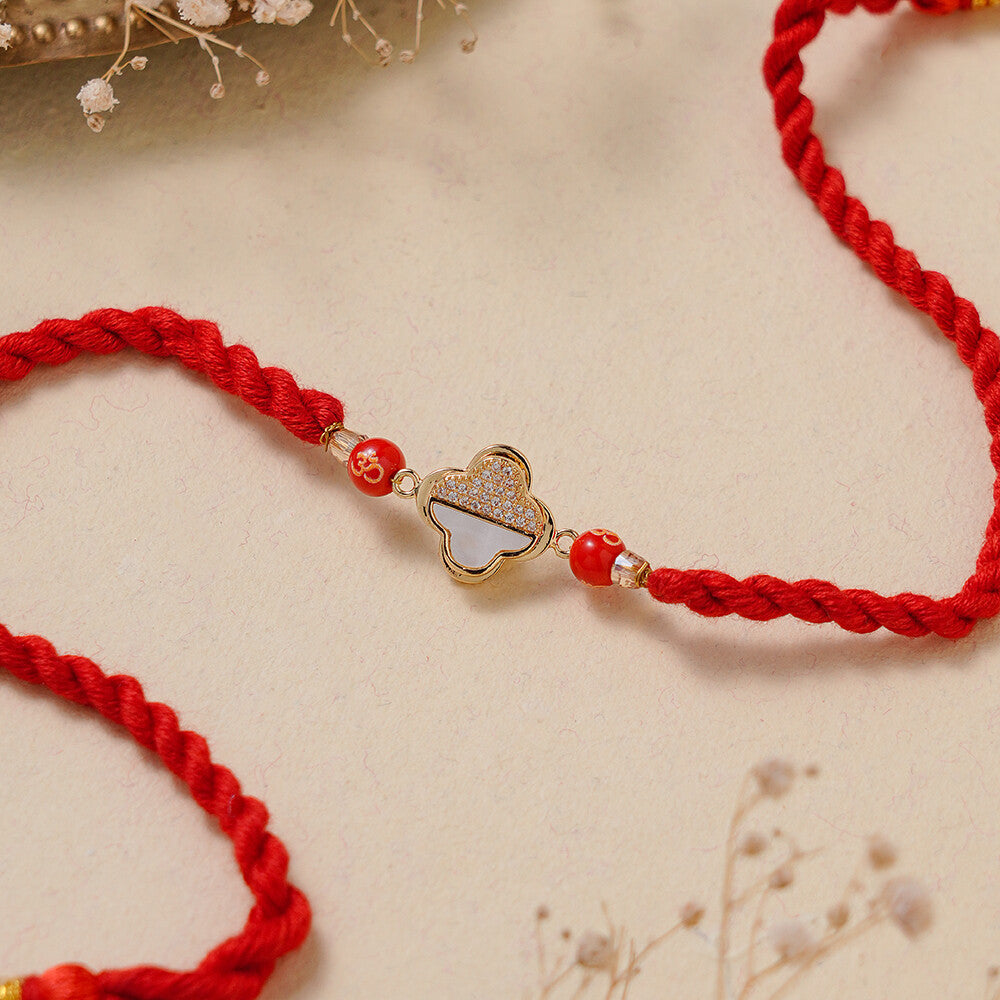Madhoor Clover Om Rakhi Red 1 Piece