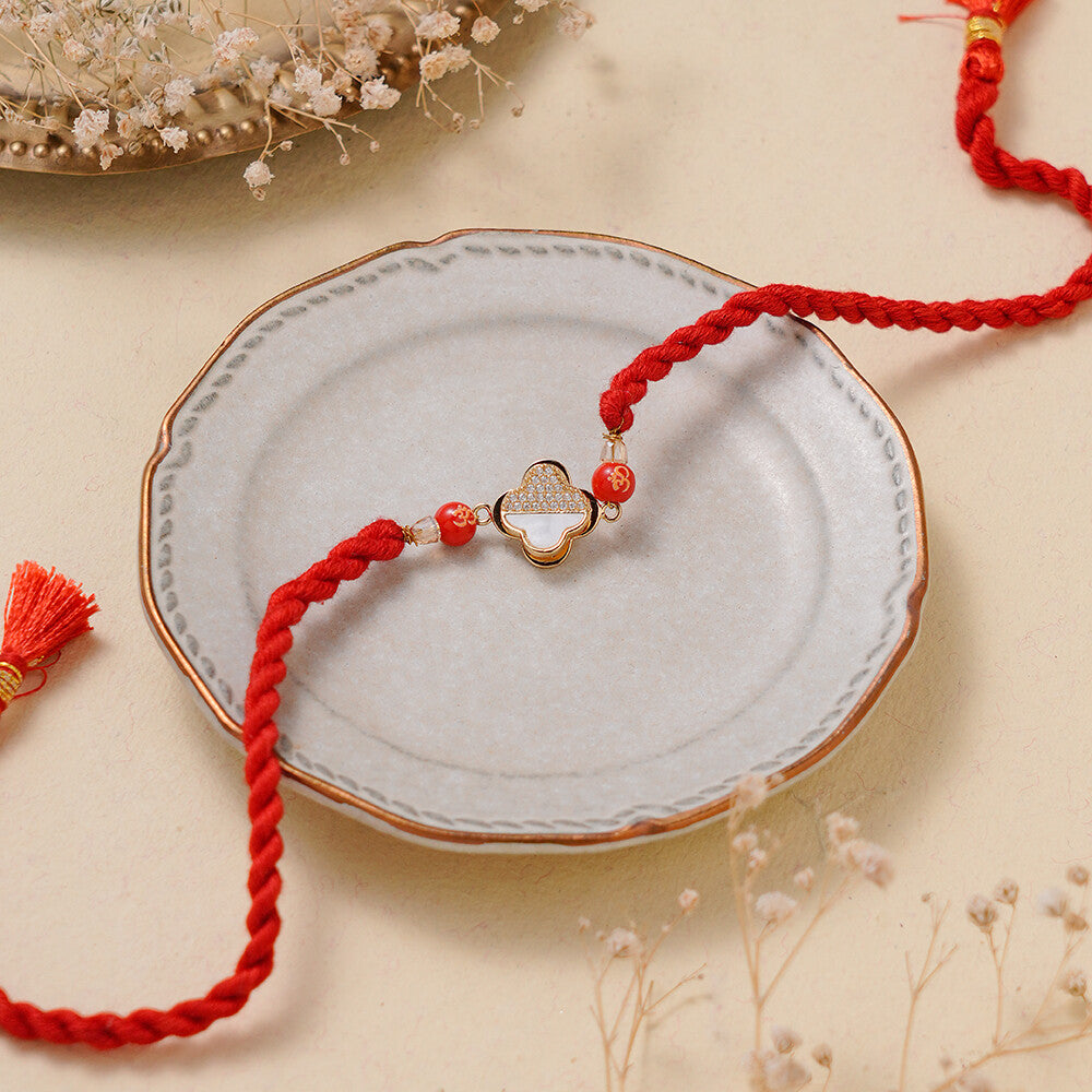 Madhoor Clover Om Rakhi Red 1 Piece