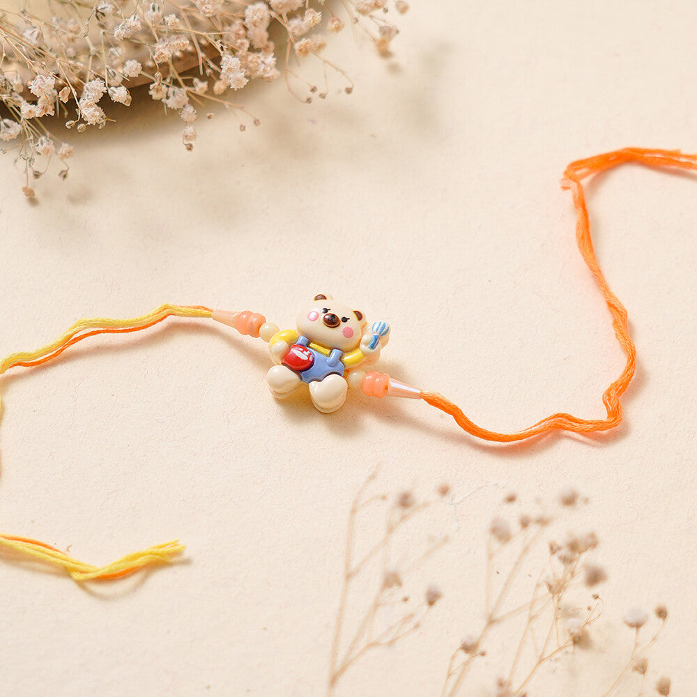Madhoor Teddy Bear Kids Rakhi Cream 1 Piece
