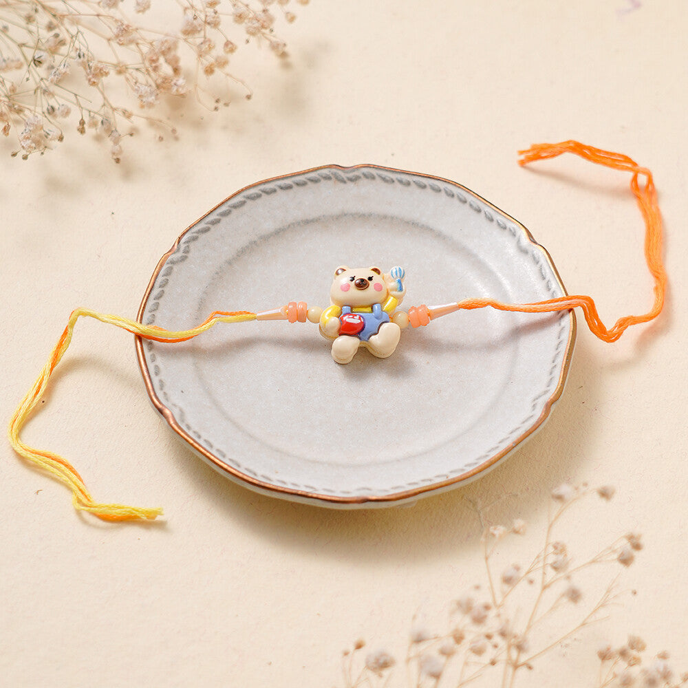 Madhoor Teddy Bear Kids Rakhi Cream 1 Piece