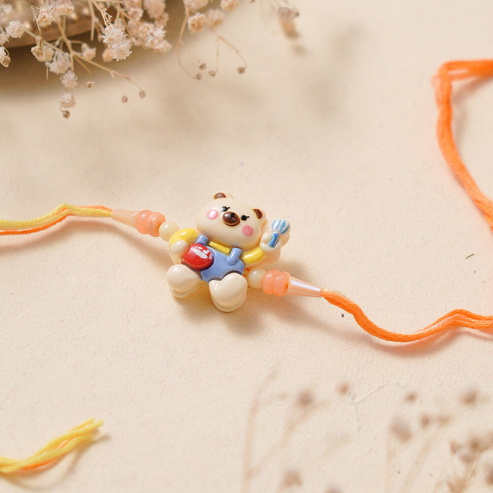 Madhoor Teddy Bear Kids Rakhi Cream 1 Piece