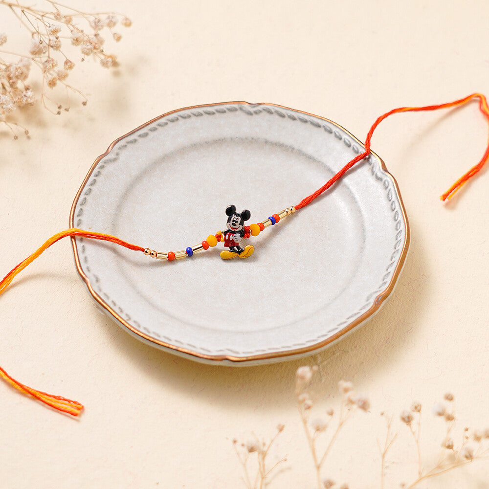 Madhoor Mickey Mouse Kids Rakhi Orange Red 1 Piece