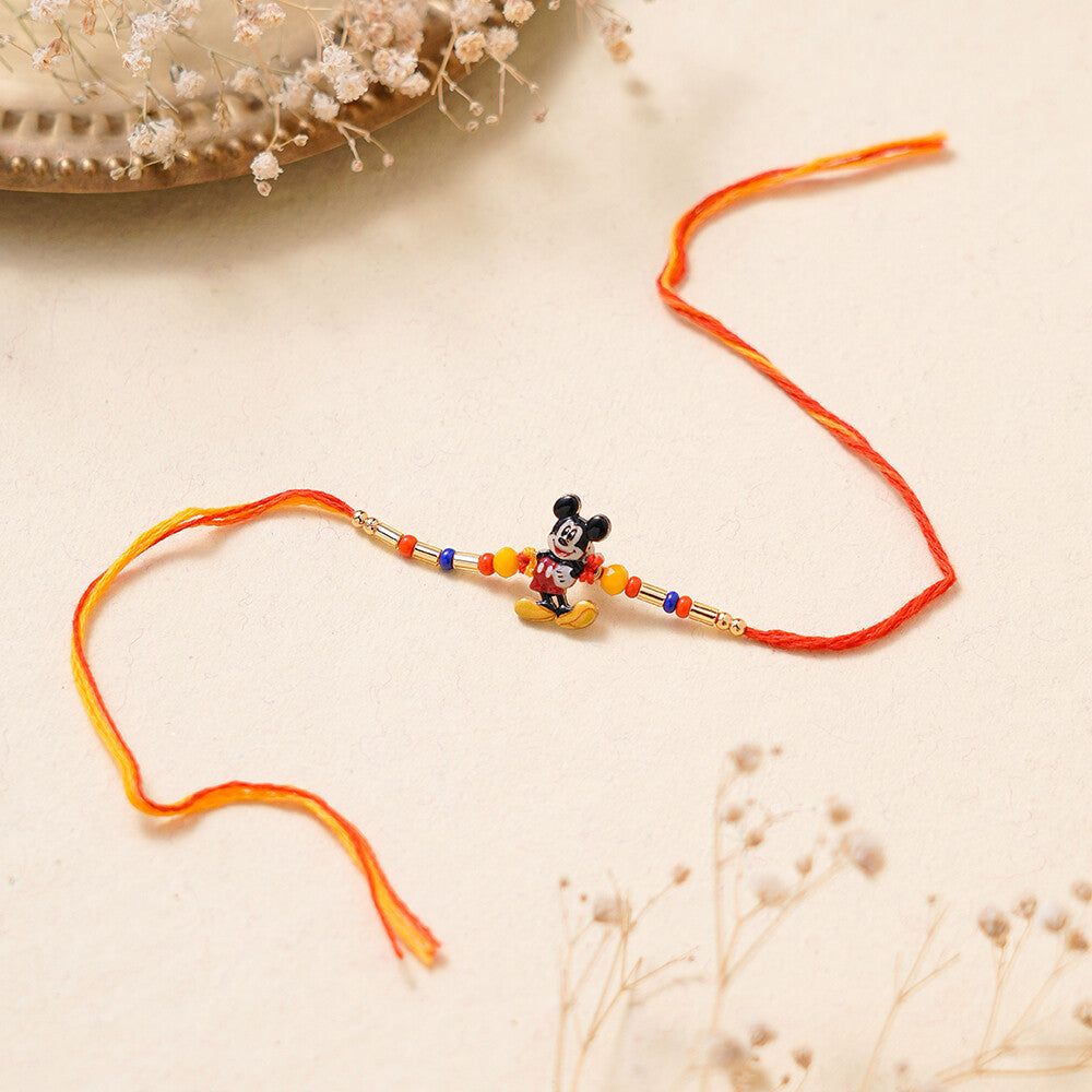 Madhoor Mickey Mouse Kids Rakhi Orange Red 1 Piece