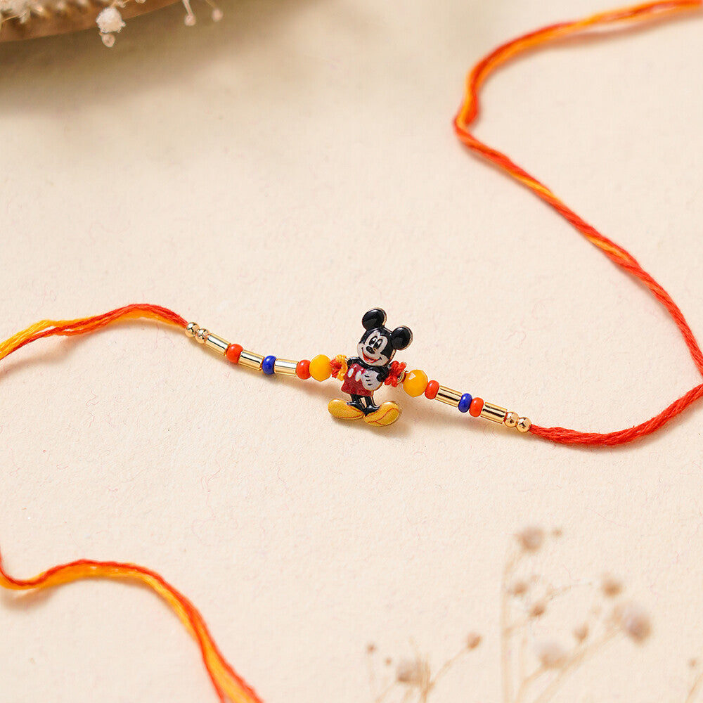 Madhoor Mickey Mouse Kids Rakhi Orange Red 1 Piece
