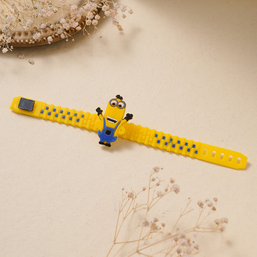 Madhoor Minion Zipper Kids Rakhi Yellow 1 Piece