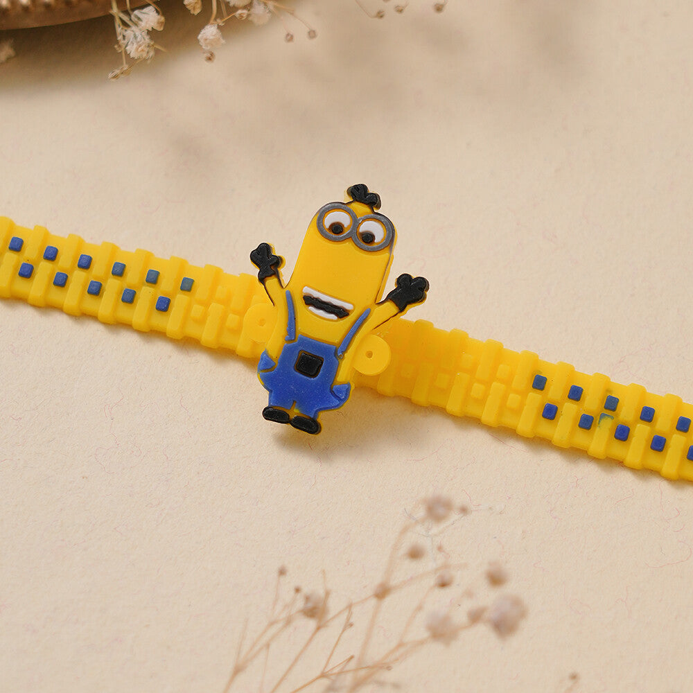 Madhoor Minion Zipper Kids Rakhi Yellow 1 Piece