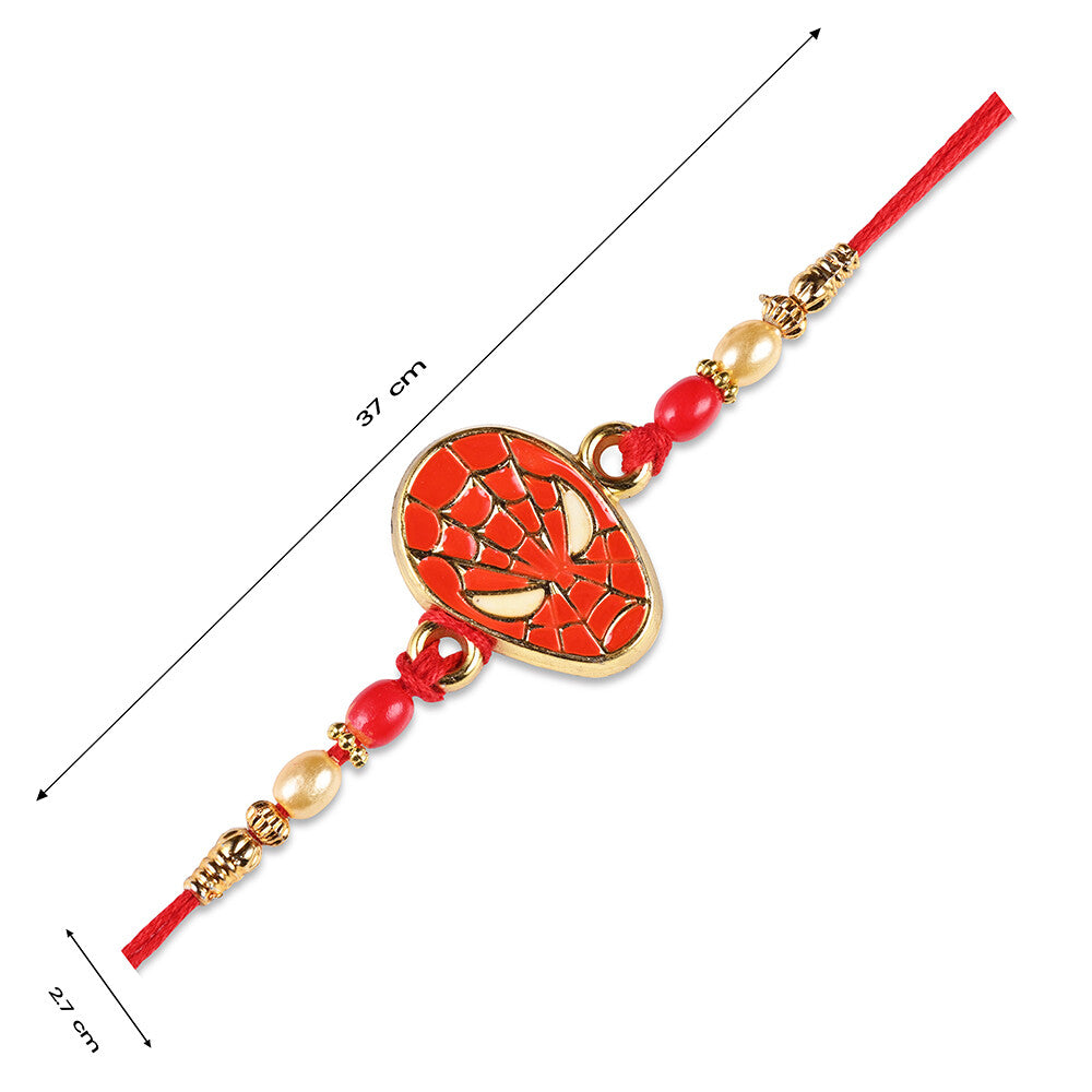 Madhoor Spider-Man Kids Rakhi Gold-Tone Red 1 Piece