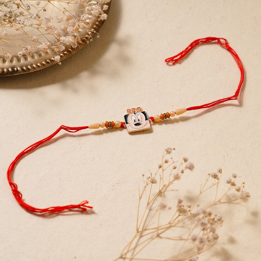 Madhoor Mickey Mouse Kids Rakhi Red 1 Piece