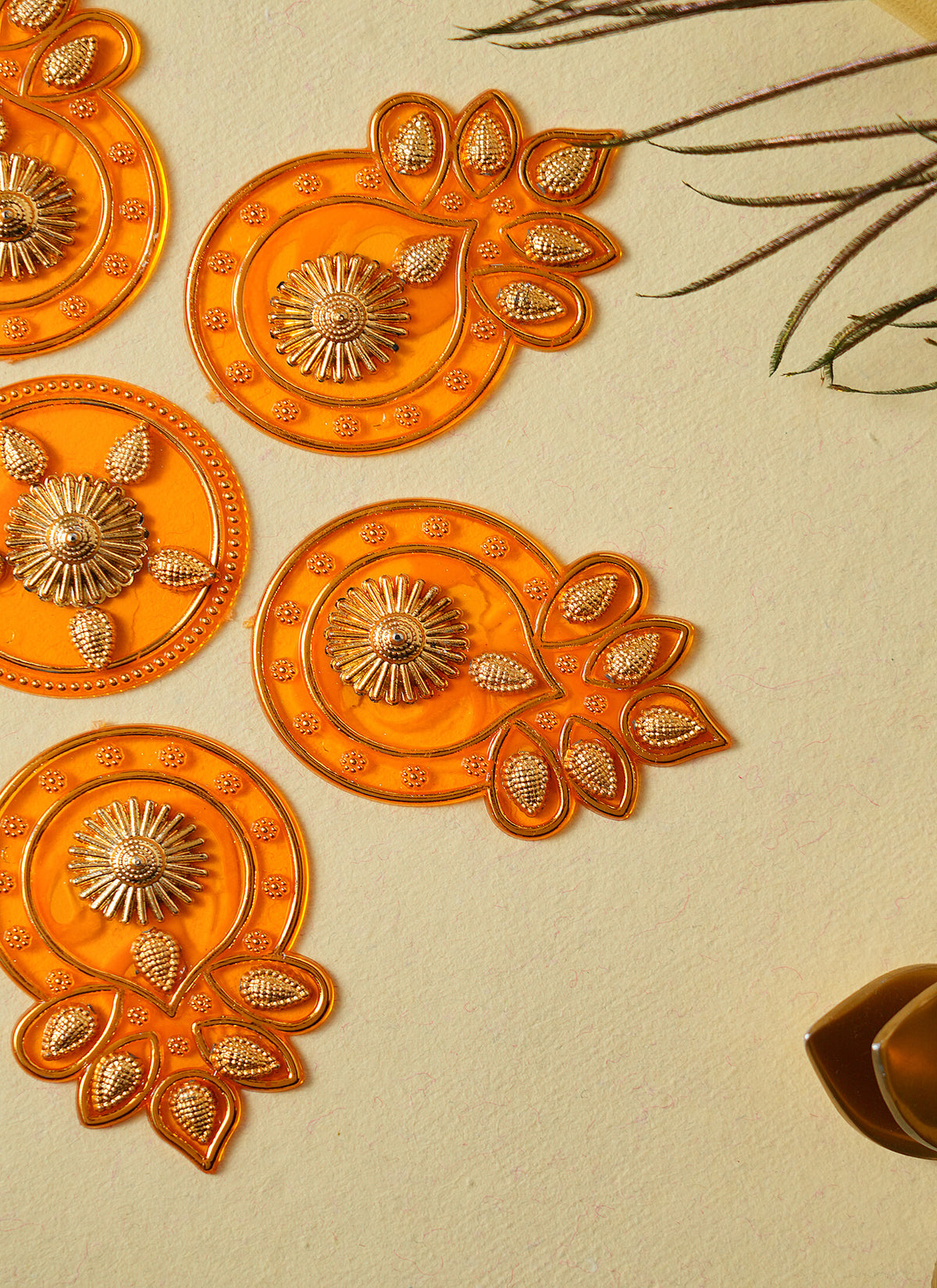 Madhoor Floral Rangoli Yellow 1 Set