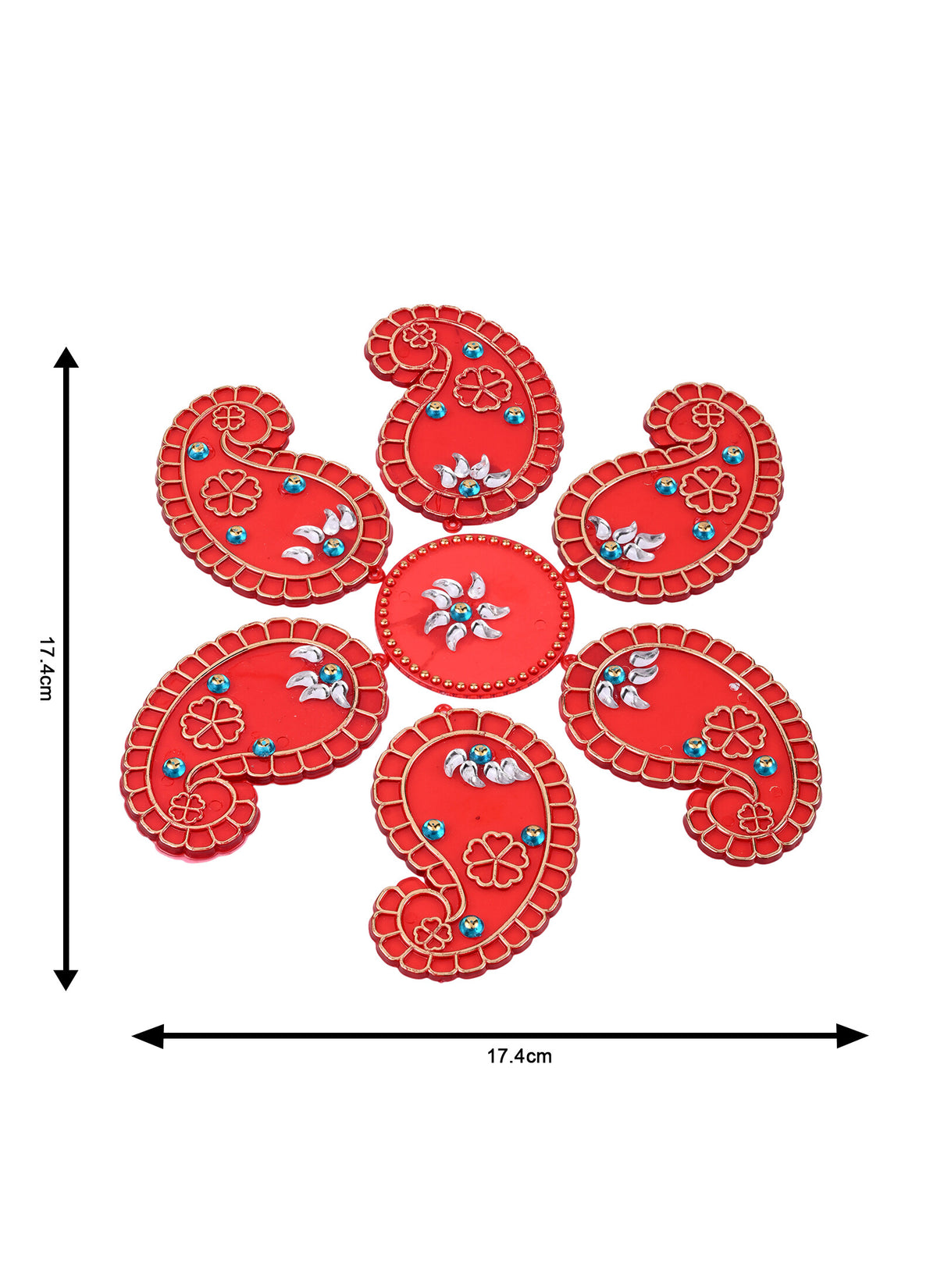 Madhoor Peacock Rangoli Red 1 Set