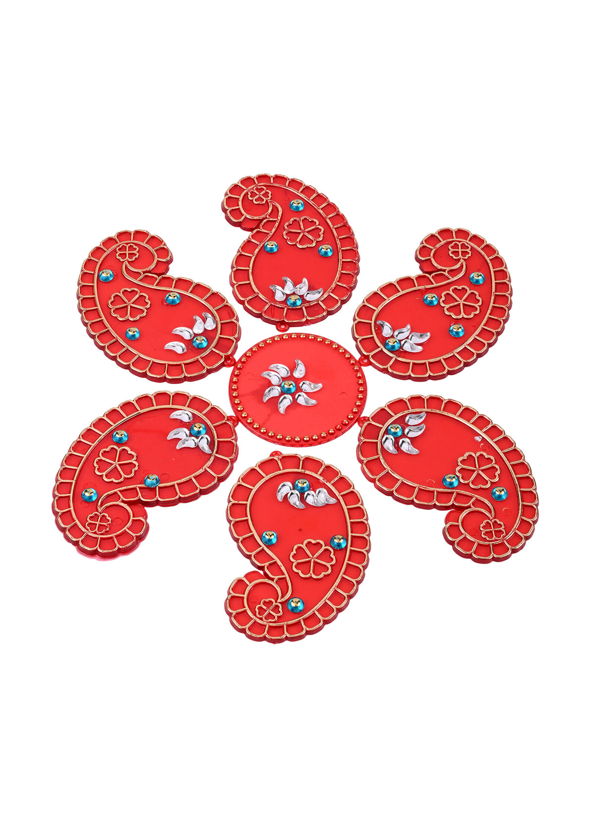 Madhoor Peacock Rangoli Red 1 Set