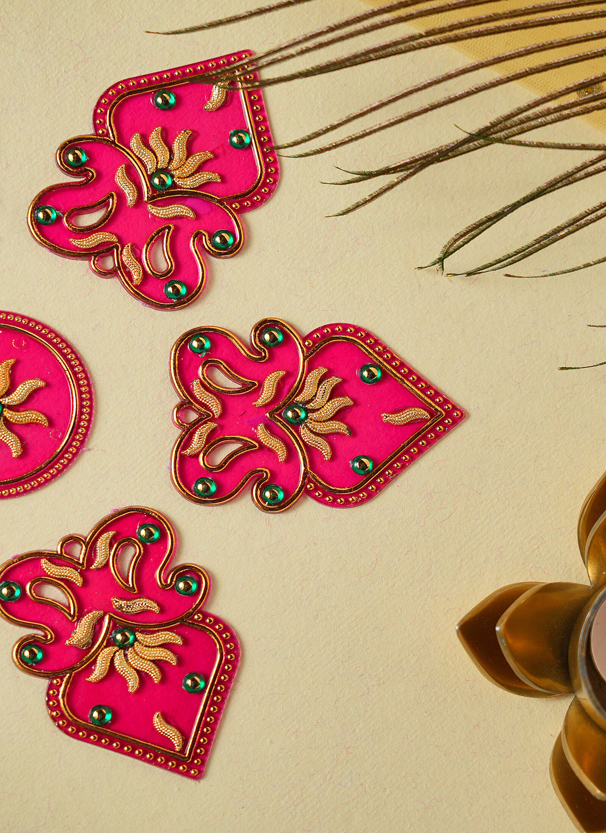 Madhoor Floral Rangoli Rani Pink 1 Set