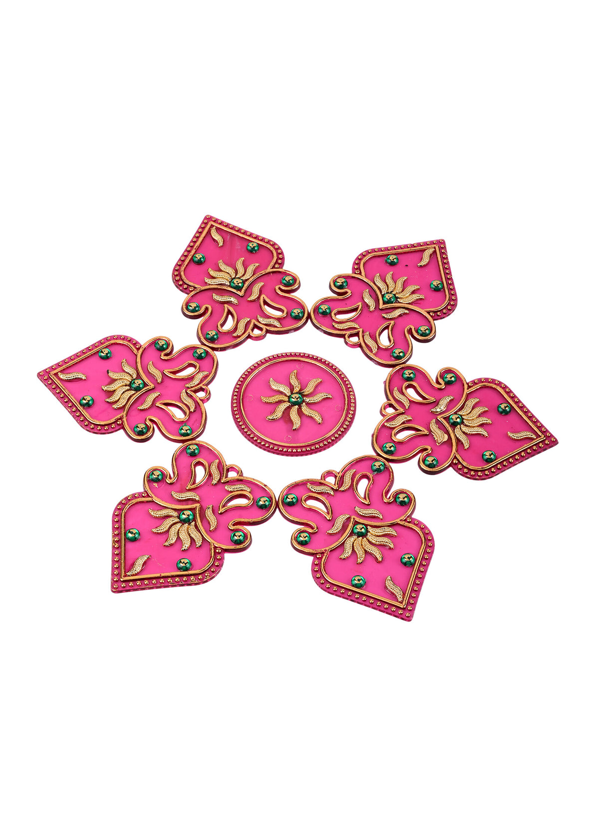 Madhoor Floral Rangoli Rani Pink 1 Set