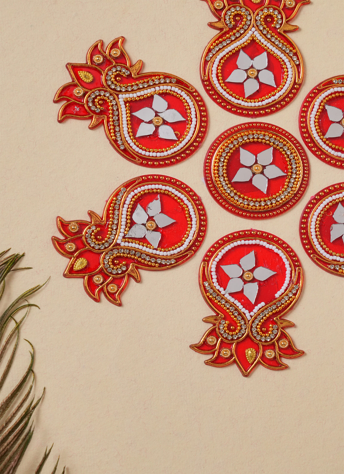 Madhoor Flower Rangoli Red 1 Set