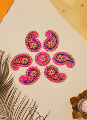 Madhoor Peacock Rangoli Rani Pink 1 Set