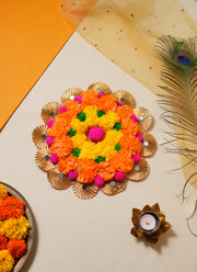 Madhoor Marigold Rangoli Pink Orange Yellow 1 Piece