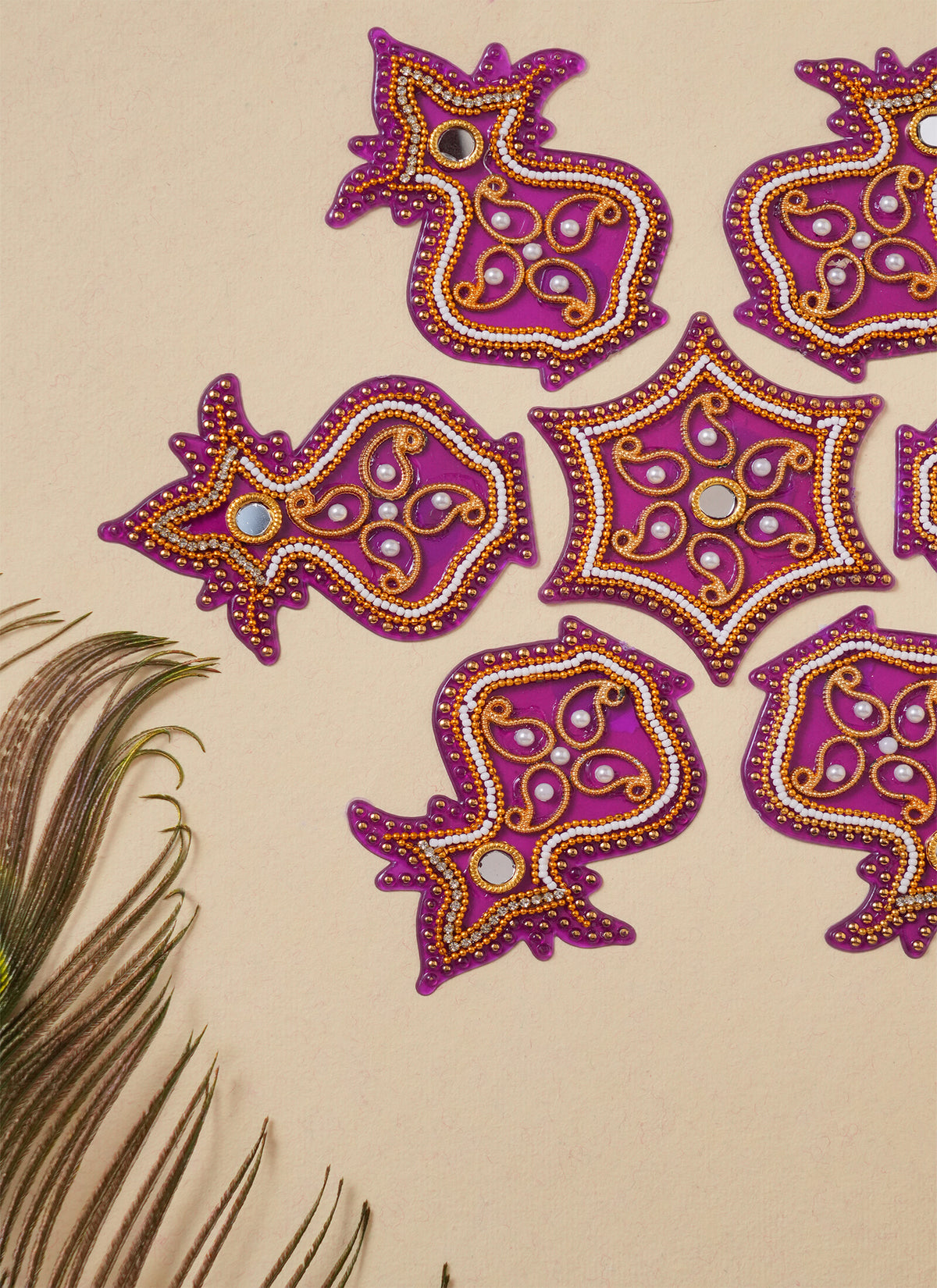 Madhoor Kalash Rangoli Purple 1 Set