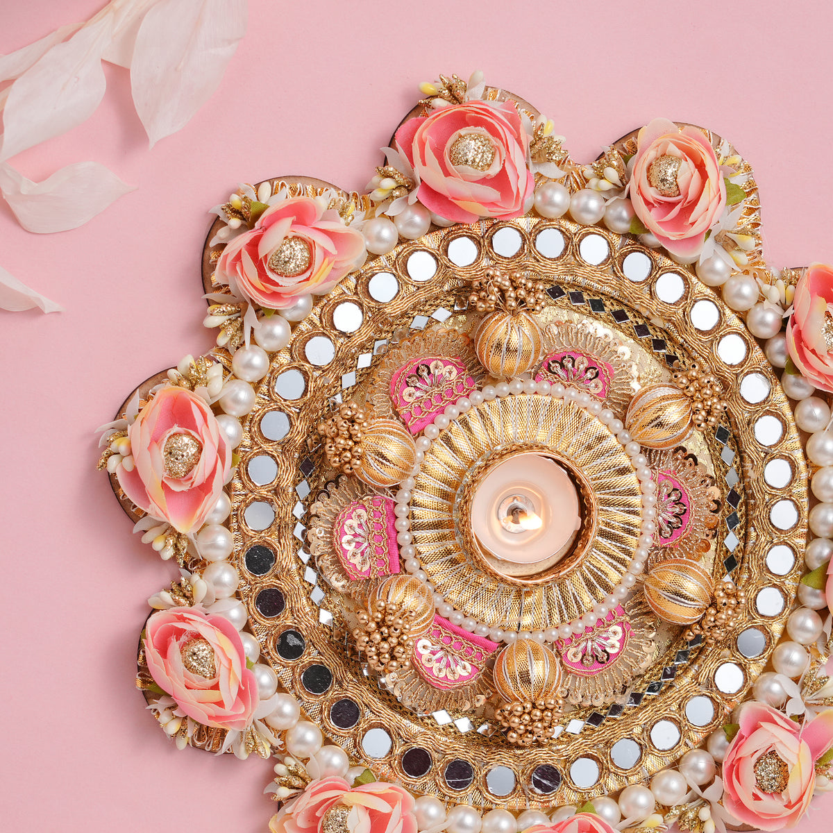 Madhoor Rangoli Pink Peach 10 Inches