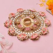 Madhoor Rangoli Pink Peach 10 Inches