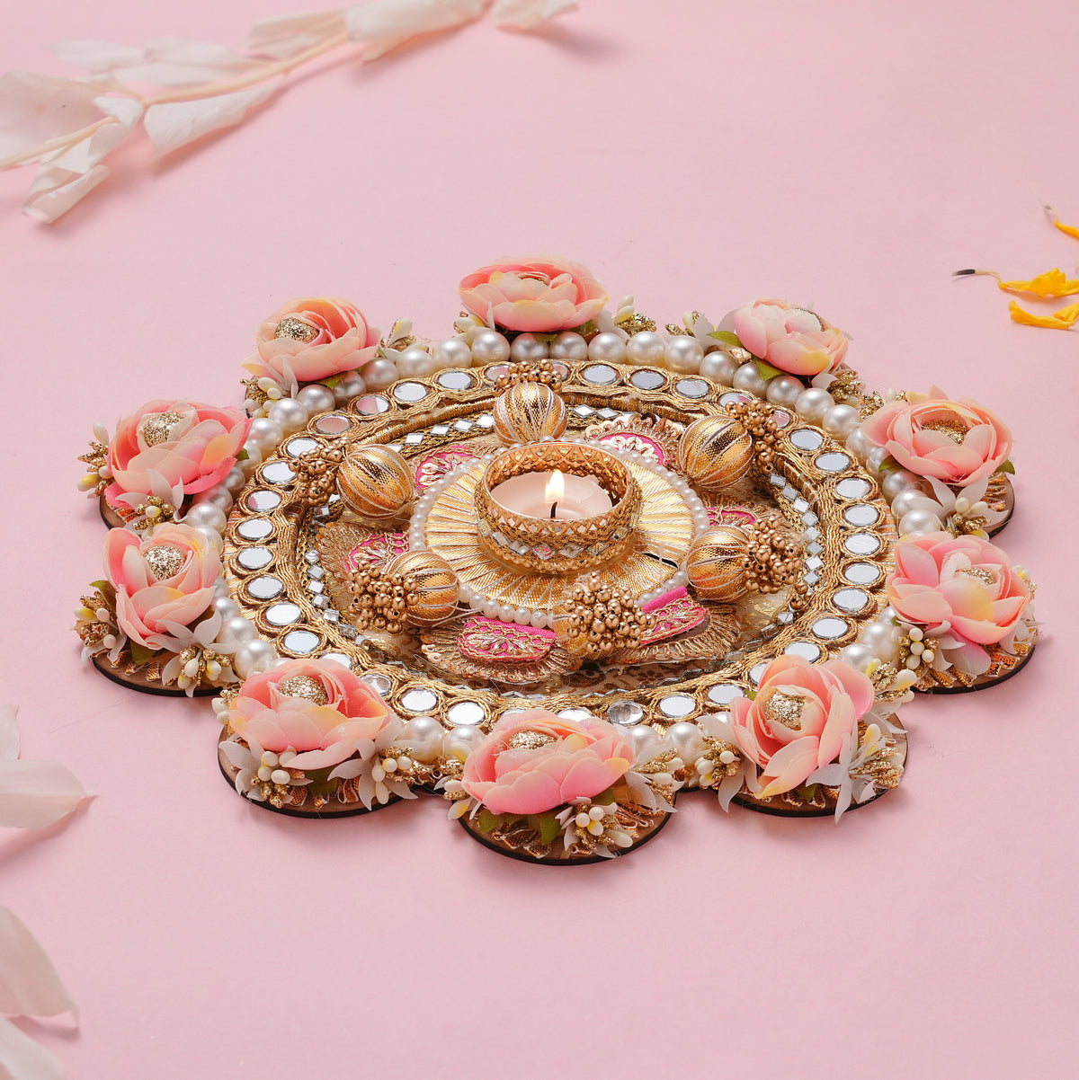 Madhoor Rangoli Pink Peach 10 Inches