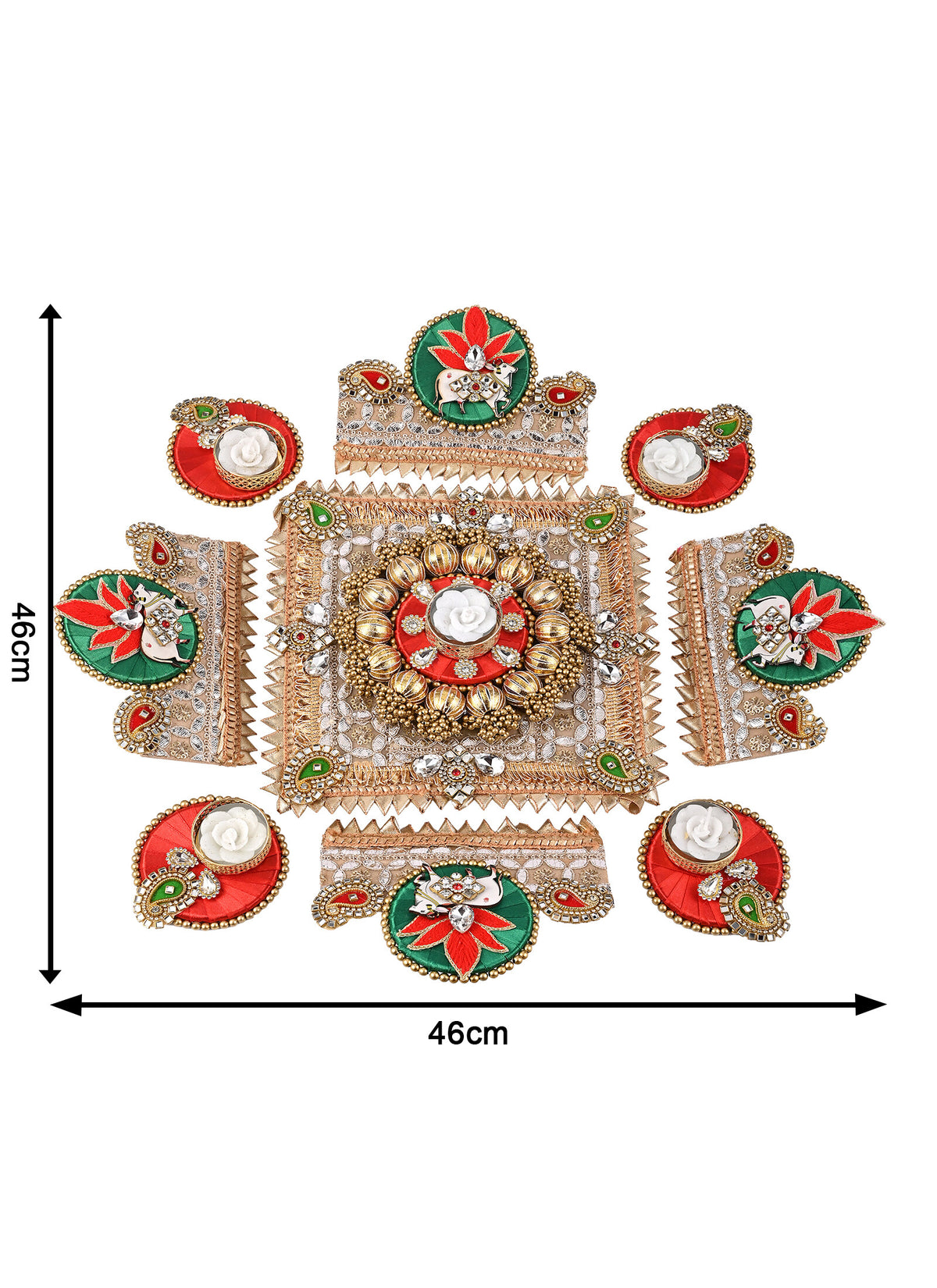 Madhoor Pichwai Rangoli Red Green 1 Set