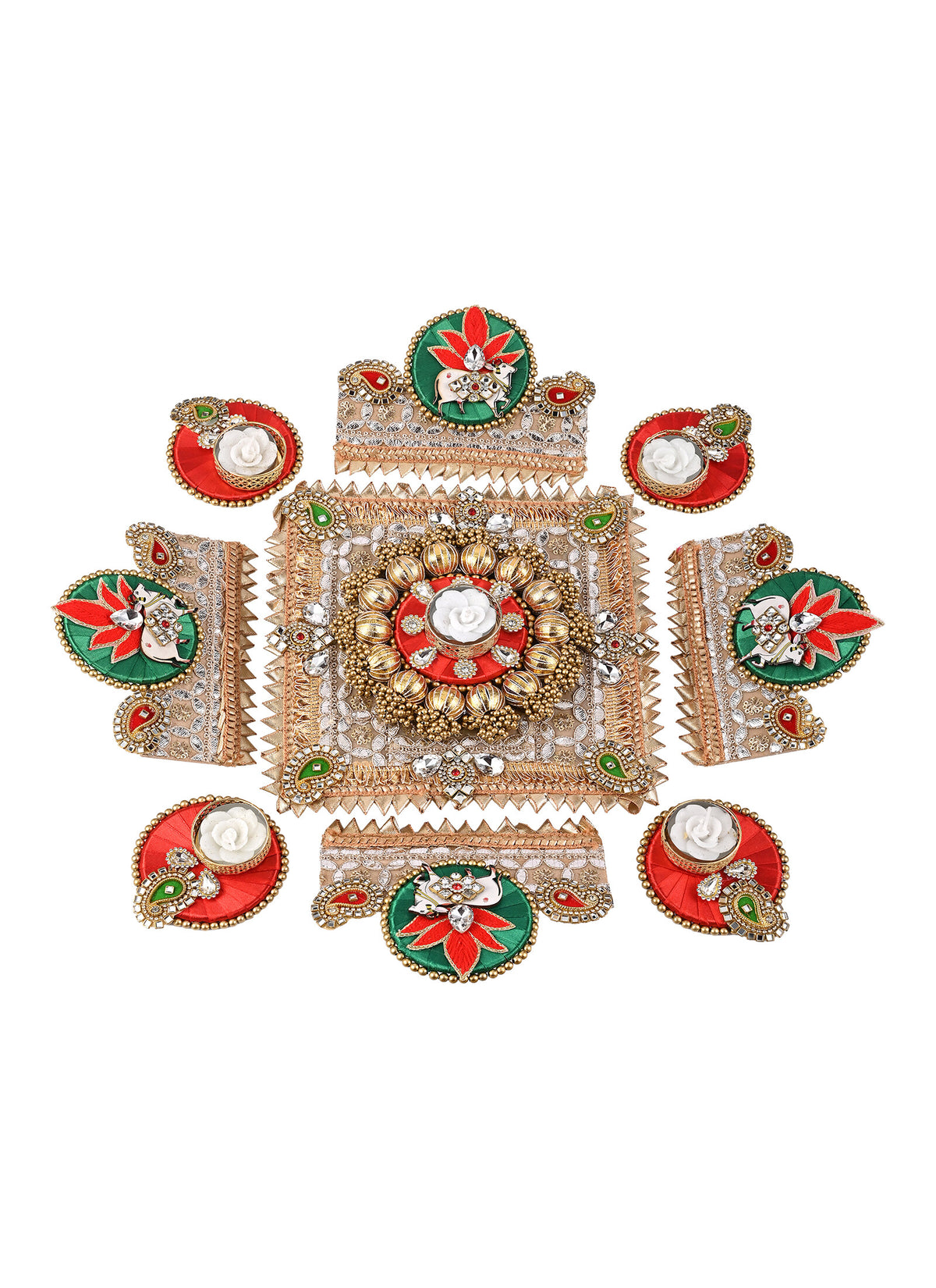 Madhoor Pichwai Rangoli Red Green 1 Set