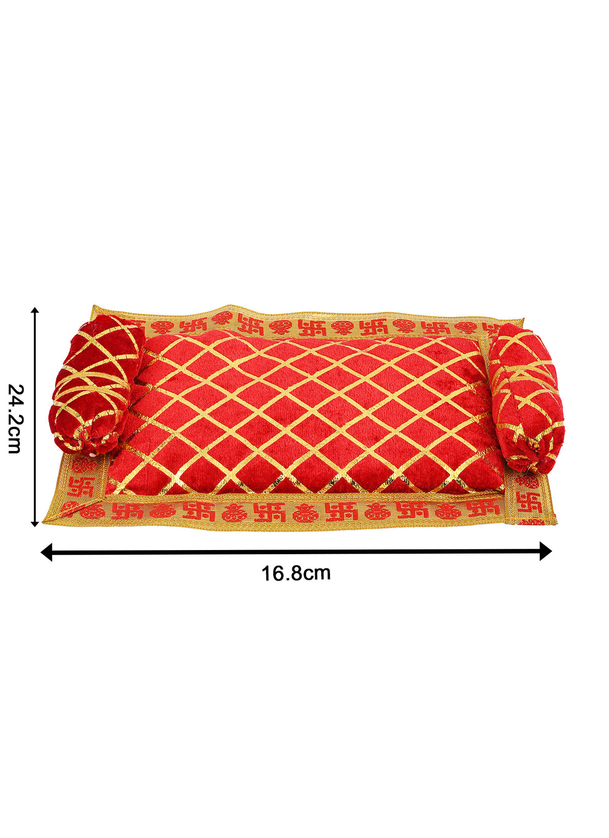 Madhoor Gaddi Idol Singhasan Gold-Tone Red 5 x 7 Inches 1 Piece