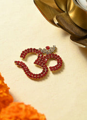 Madhoor Kundan Om Sticker Red 1.5 Inches 1 Piece
