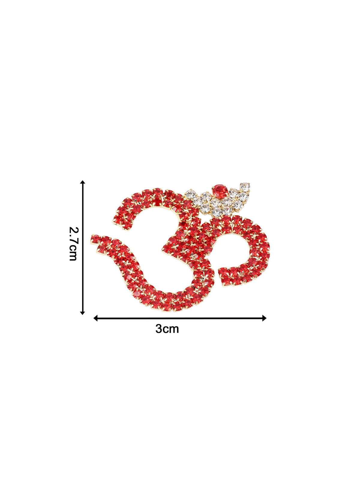 Madhoor Kundan Om Sticker Red 1.5 Inches 1 Piece
