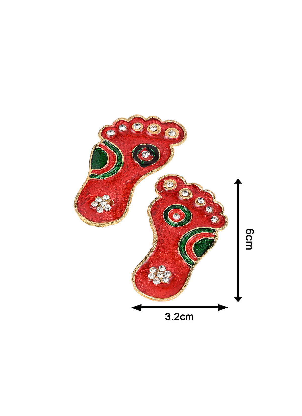Madhoor Crystal Lakshmi Feet Pagla Red 2.2 Inches