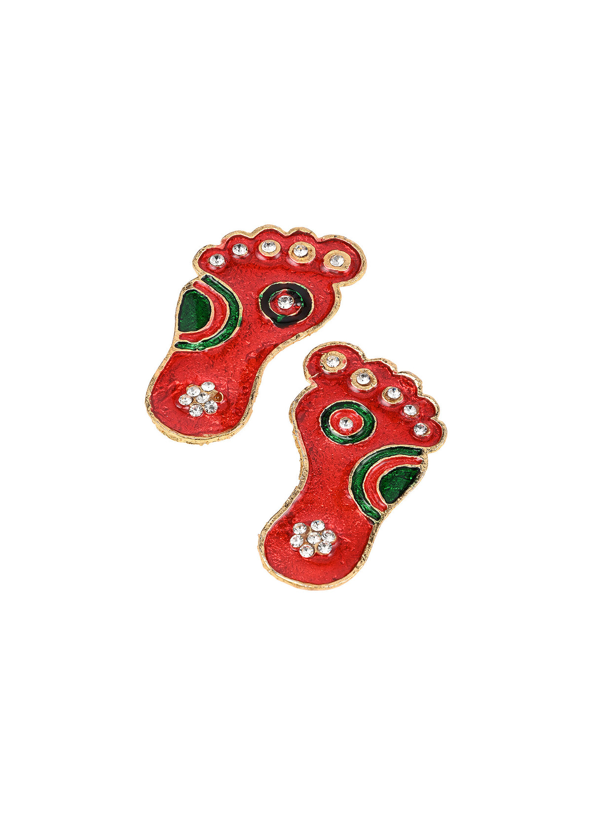 Madhoor Crystal Lakshmi Feet Pagla Red 2.2 Inches
