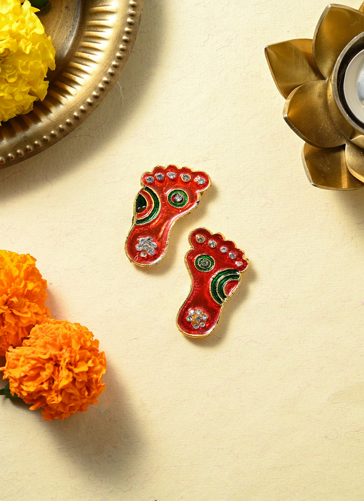 Madhoor Lakshmi Feet Pagla Red 2 Inches 1 Pair